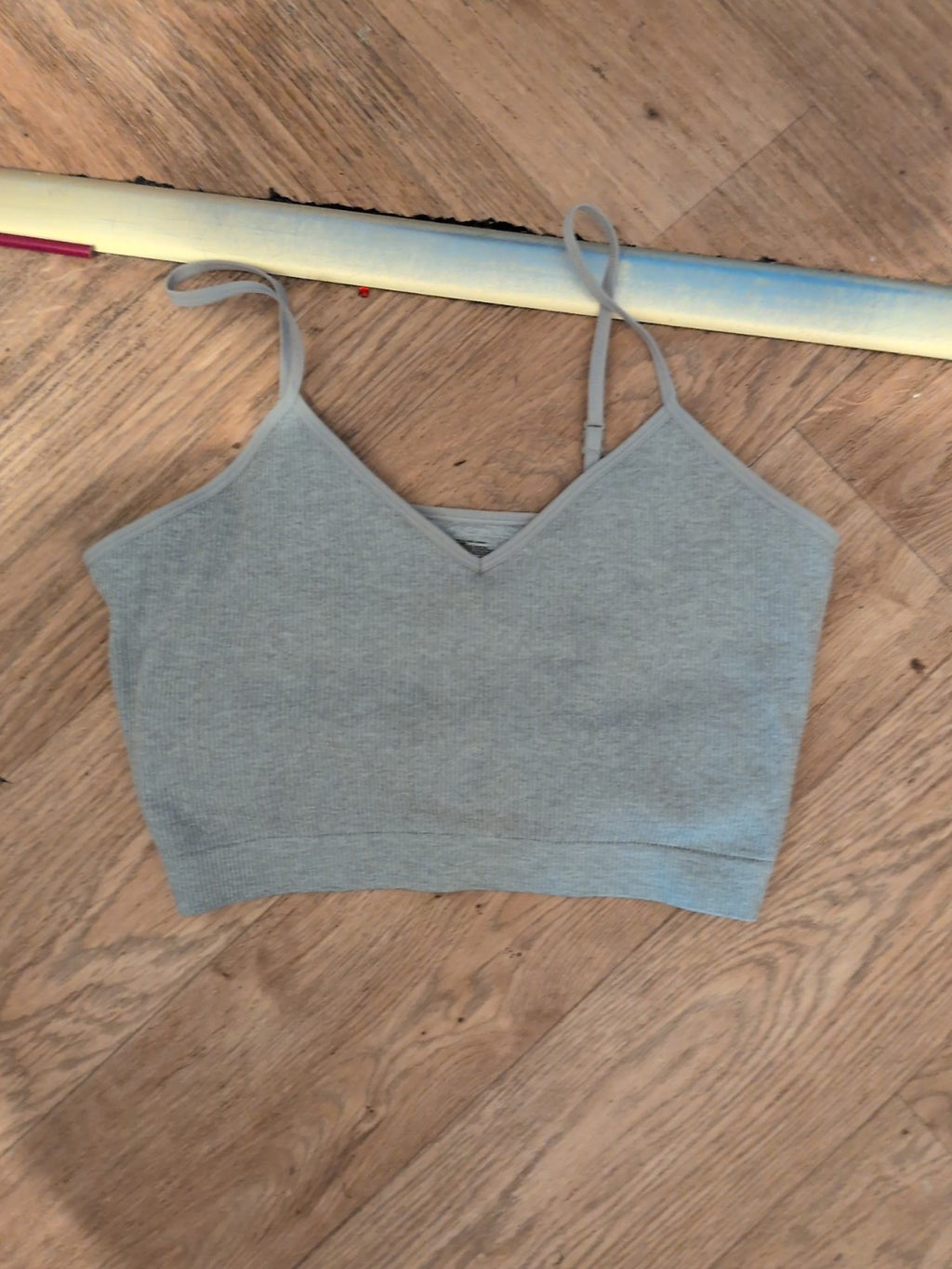 Primark 12-14 Grey Sleeveless Strappy Crop Top