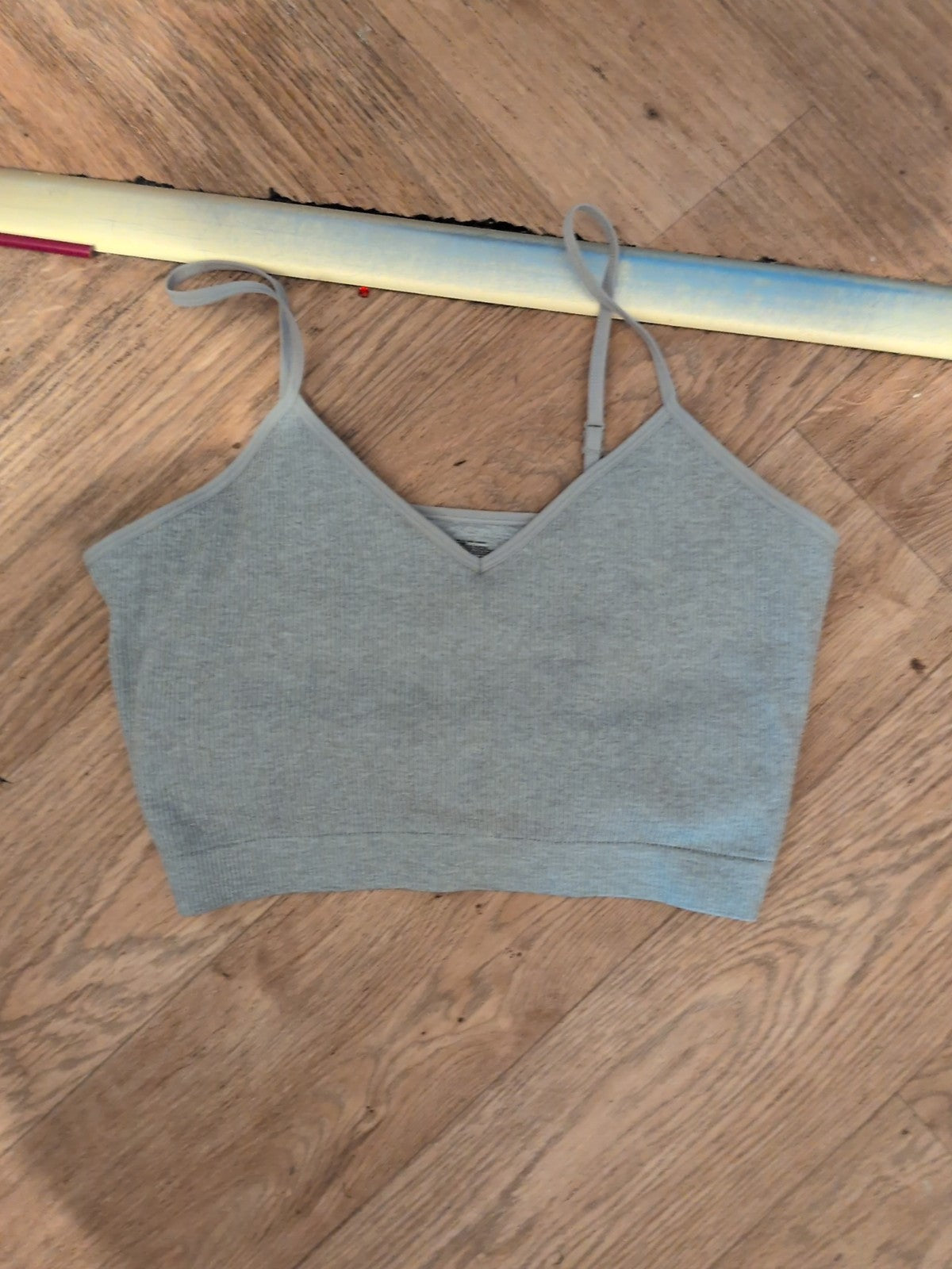 Primark 12-14 Grey Sleeveless Strappy Crop Top