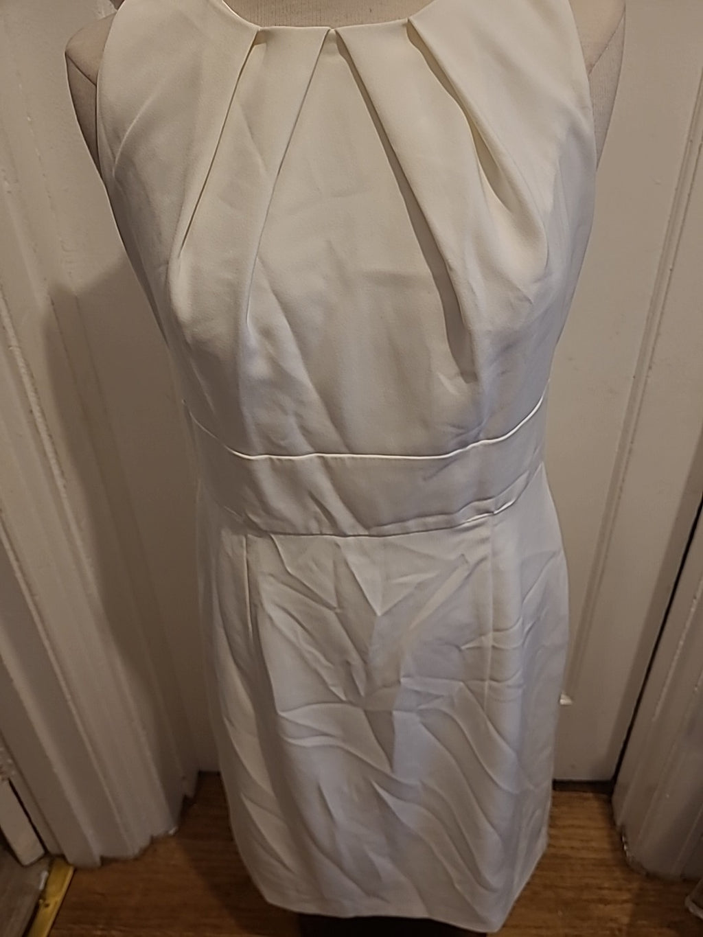 Ladies Heine Size 12-14 Cream Lined Sleeveless Dress