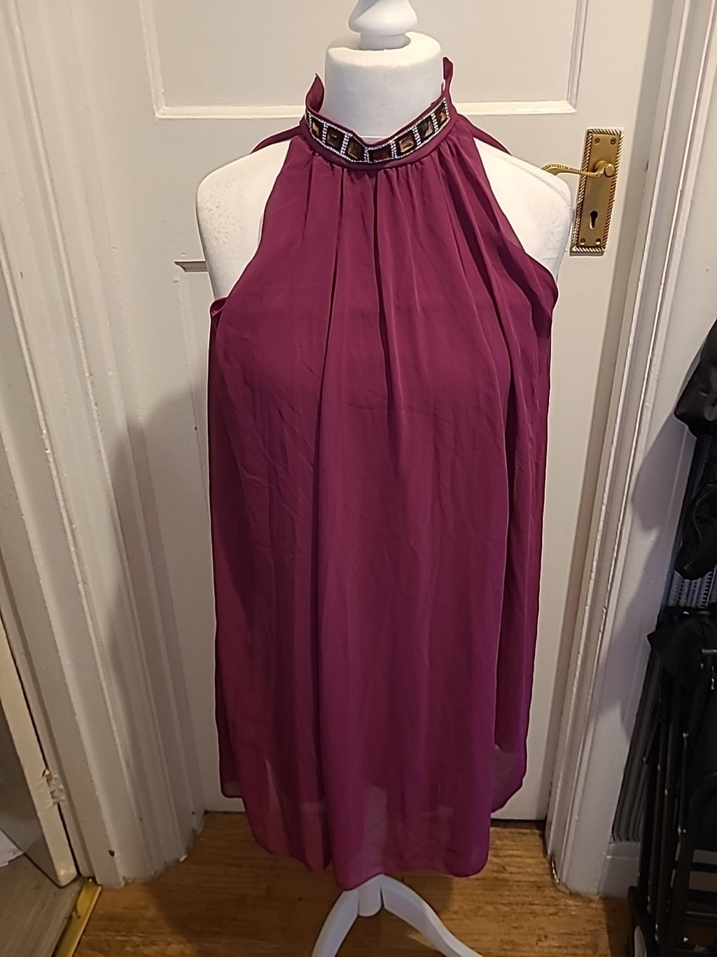 Ladies Lili London Size 12 Purple Sleeveless Lined Dress