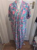 Medium Mint Floral Long Length Short Sleeve Dress