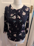 Classic 10 Midnight Floral Long Sleeve Blouse
