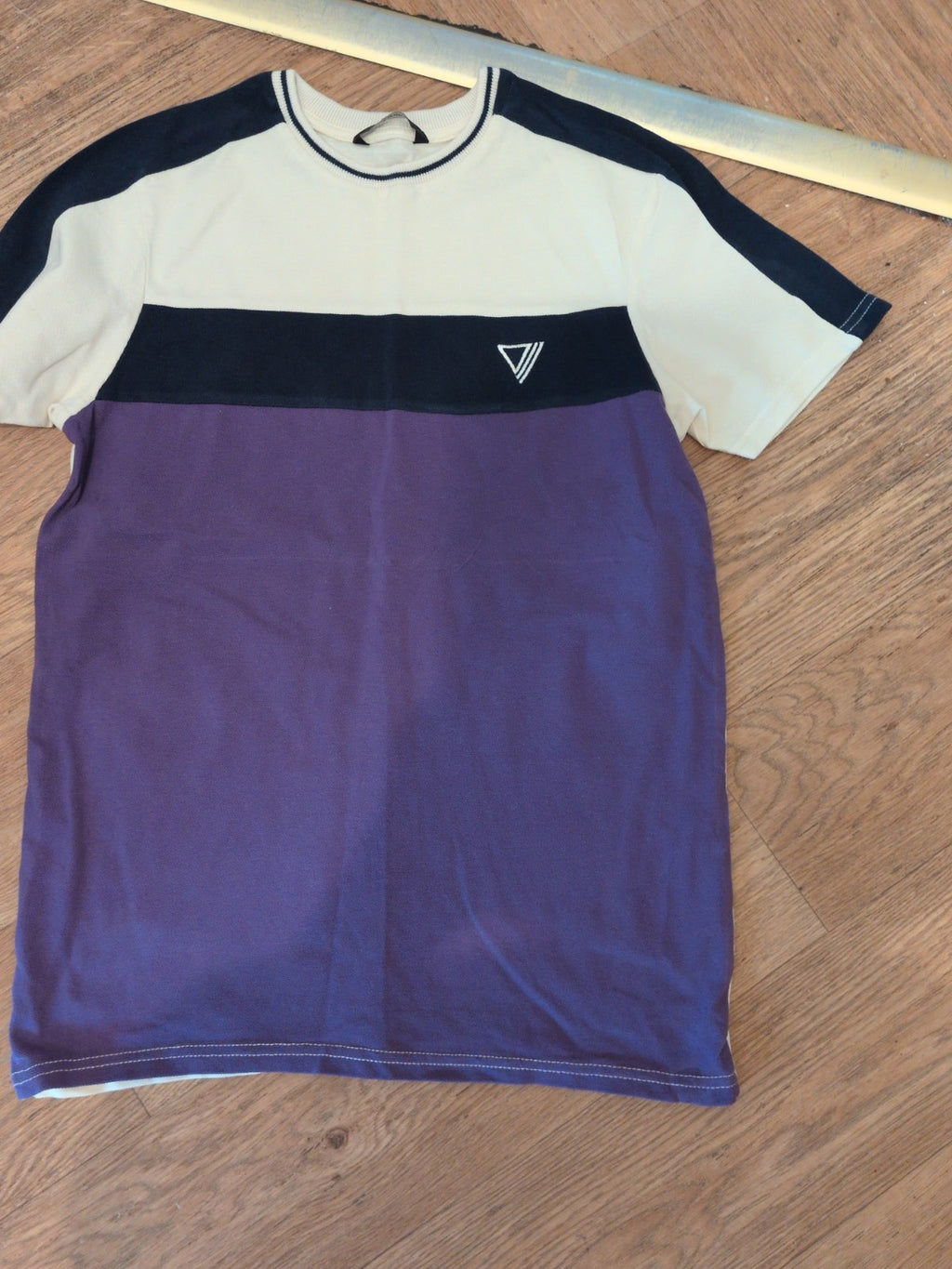 George 13-14 Years Purple Navy White Short Sleeve Shirt