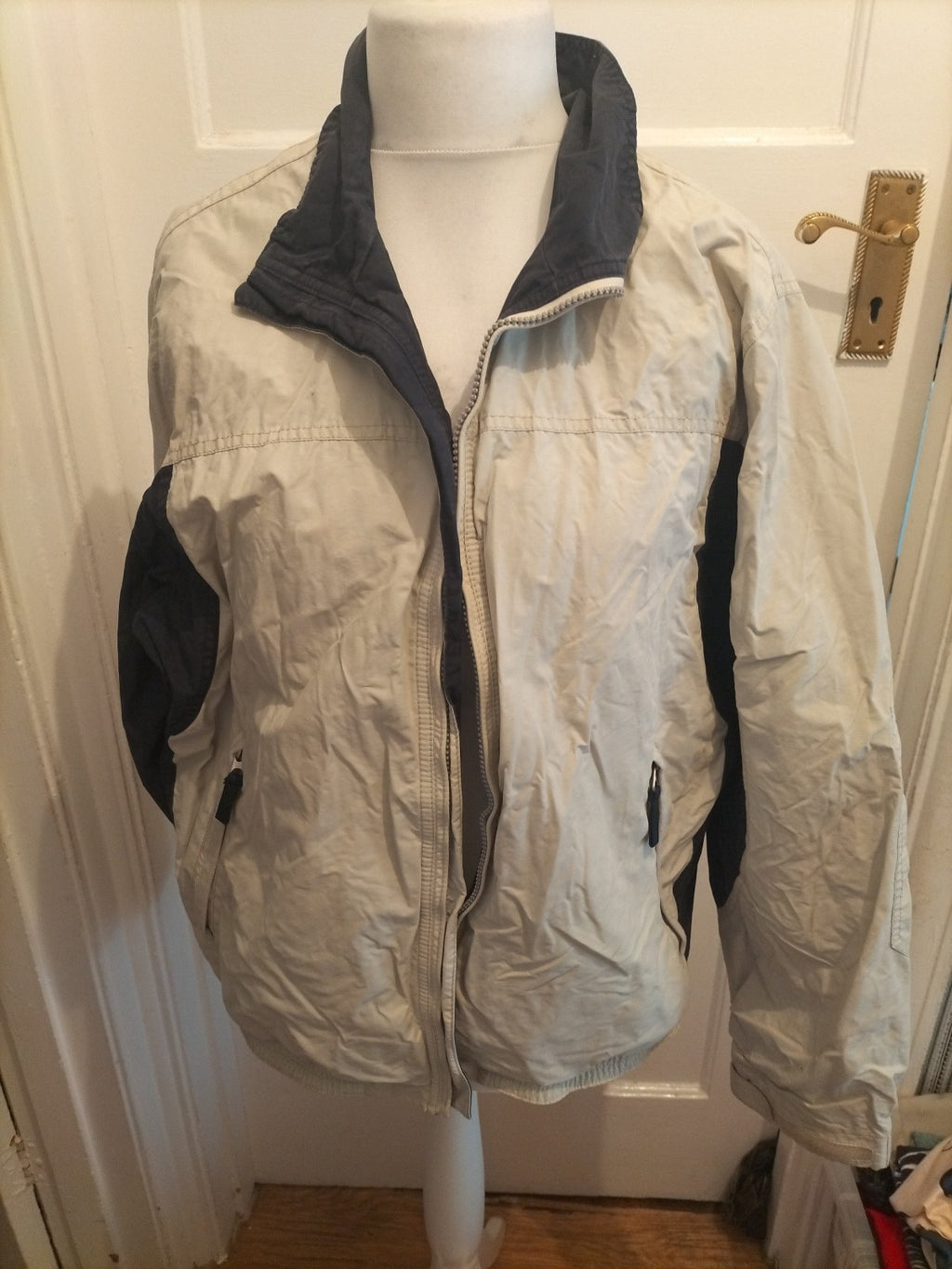 Blue Harbour White And Navy Mesh Lined Stormwear Coat Large