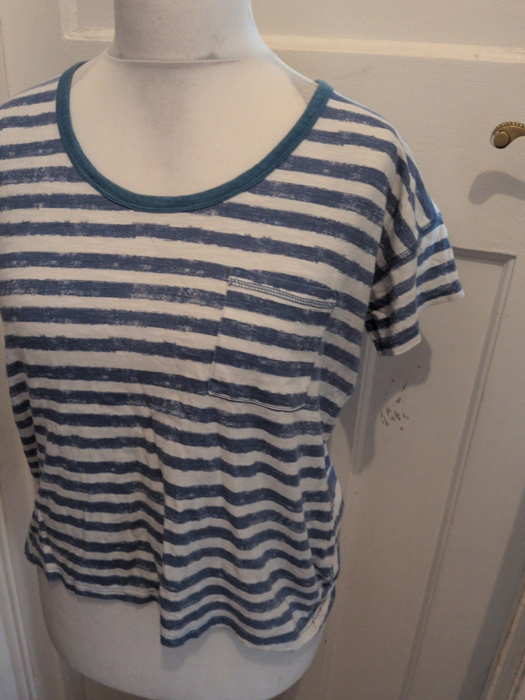 Next Petite 12 Blue And White Stripe Short Sleeve T-shirt