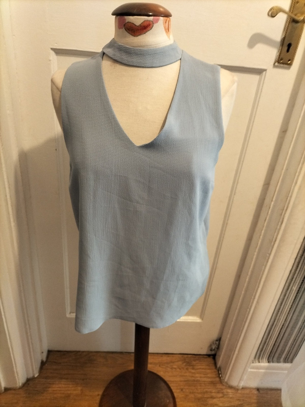 Ladies New look Size 10 Baby Blue Sleeveless Blouse