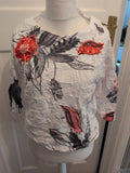 Privacy Large White Floral With Sequin T-shirt