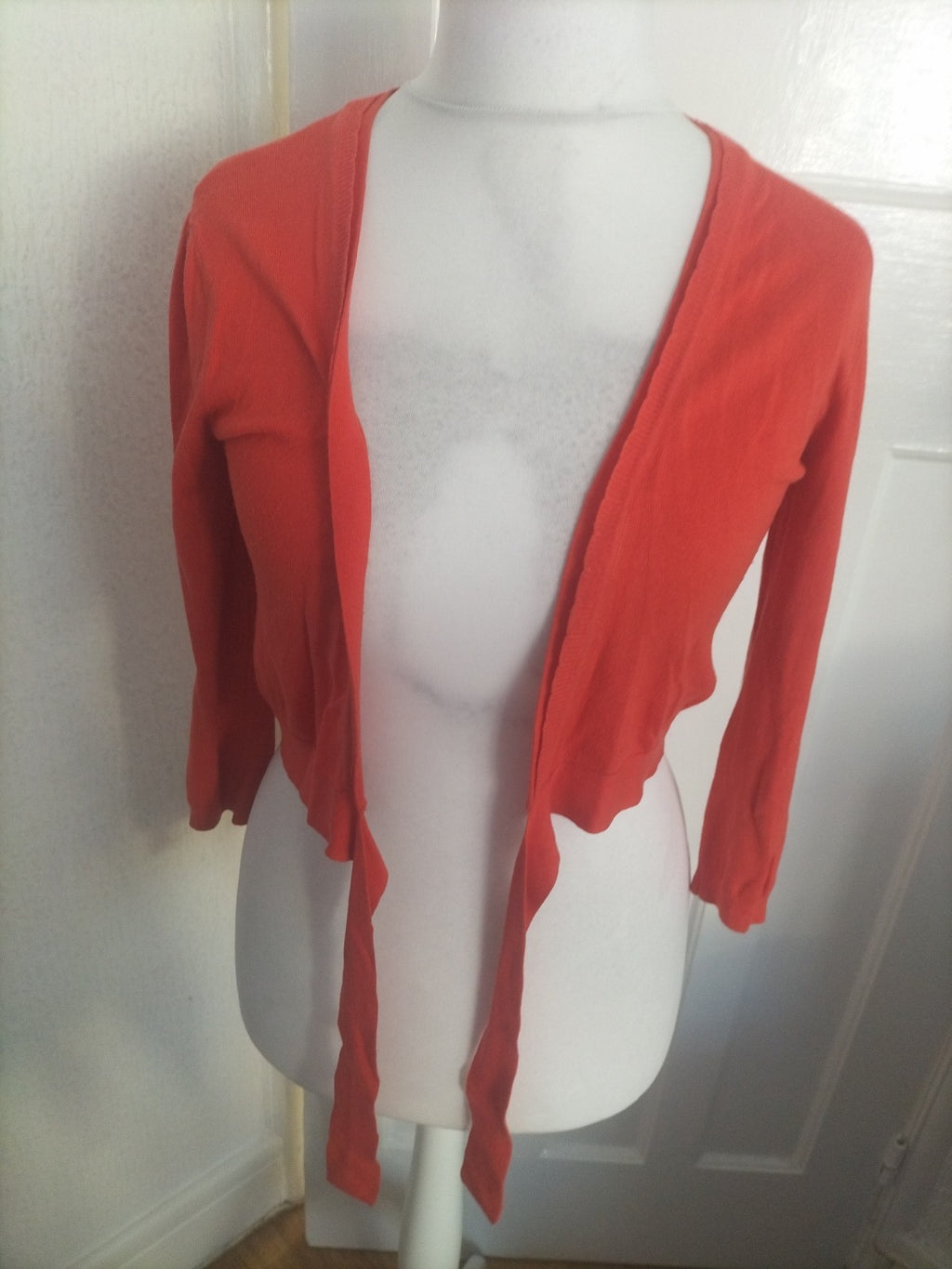 Ladies Wallis Size S Coral Blouse With Tie