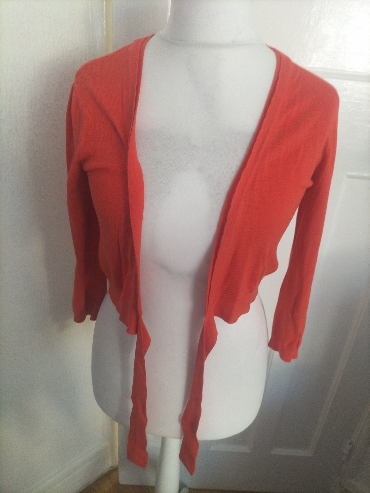 Ladies Wallis Size S Coral Blouse With Tie