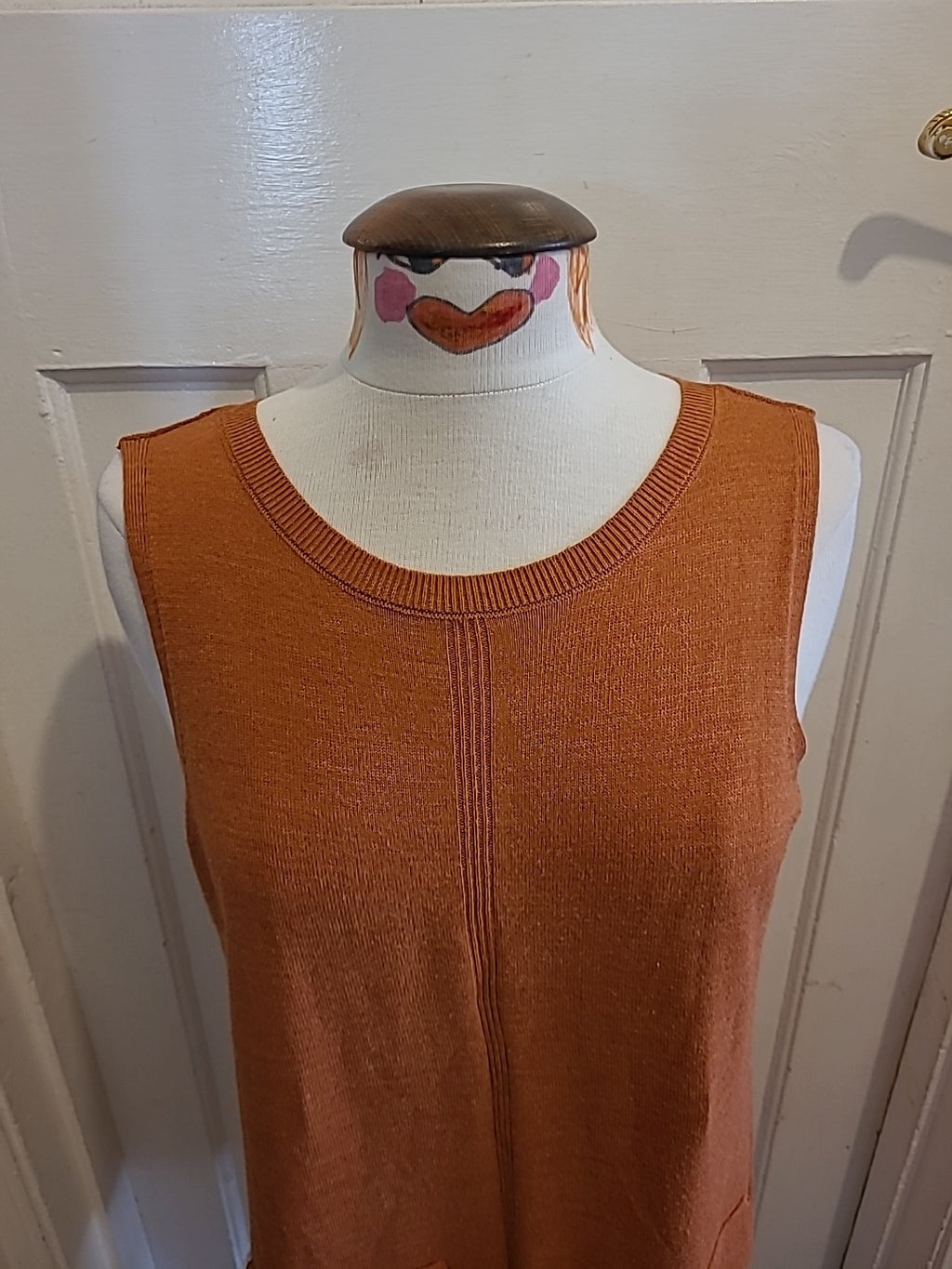 Ladies Tu Size 12 Orange Sleeveless Dress