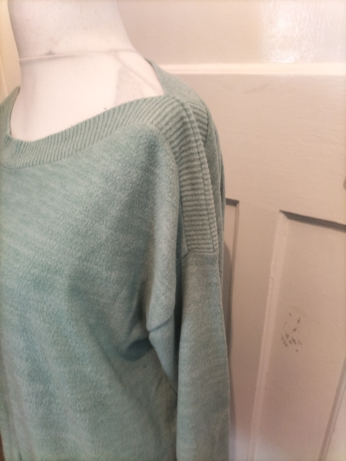 Ladies Papaya Size L Turquoise Ribbed Hem And Cuff Jumper