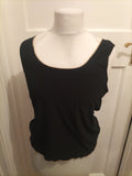 Ladies Size Large Black With Brown Trim Cami Top Sleeveless