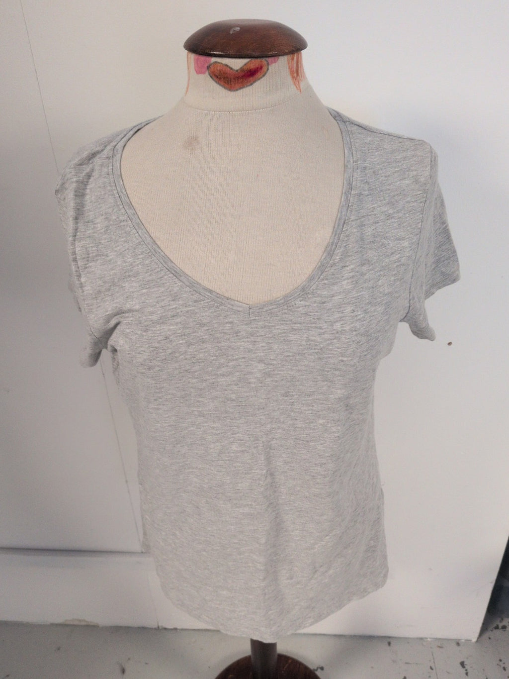 Primark 18-20 Grey Stretch Vee Short Sleeve