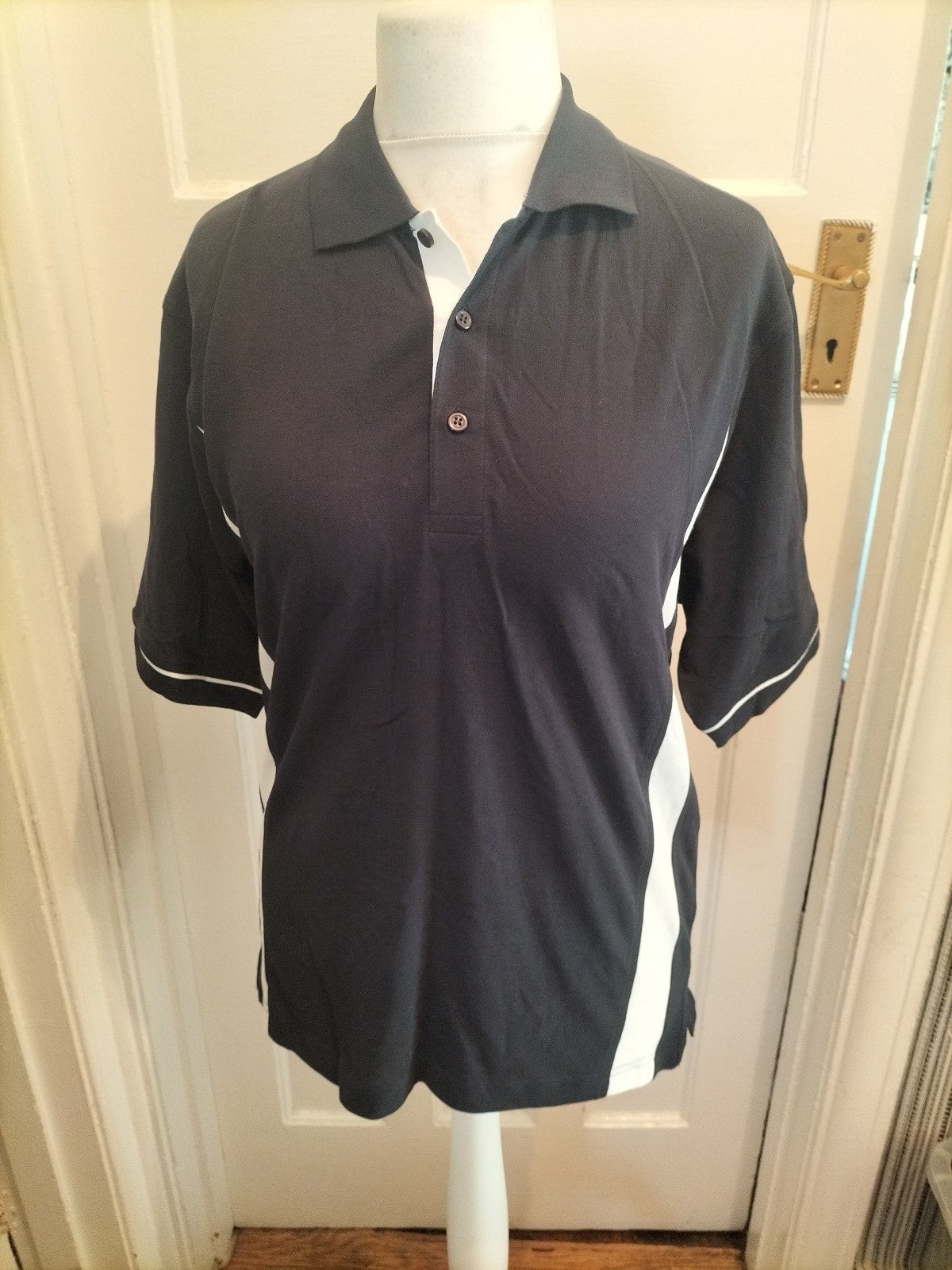 Mens Kustom Kit Size Small Mavy With White Trim Short Sleeved Polo