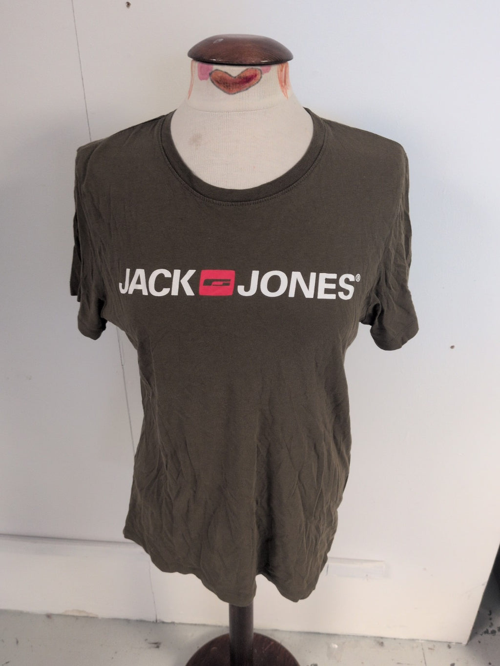Jack Jones Medium Khaki Print Shirt Sleeve T-shirt