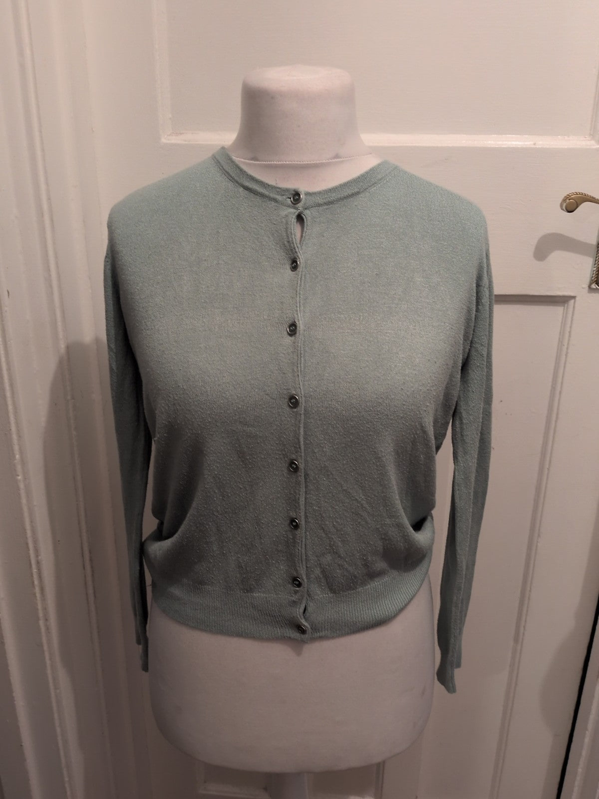 Primark 12 Pale Mint Long Sleeve Buttoned Cardigan
