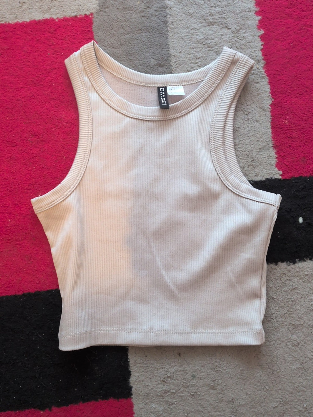 Ladies Divided Size XS Grey Ribbed Sleeveless Top