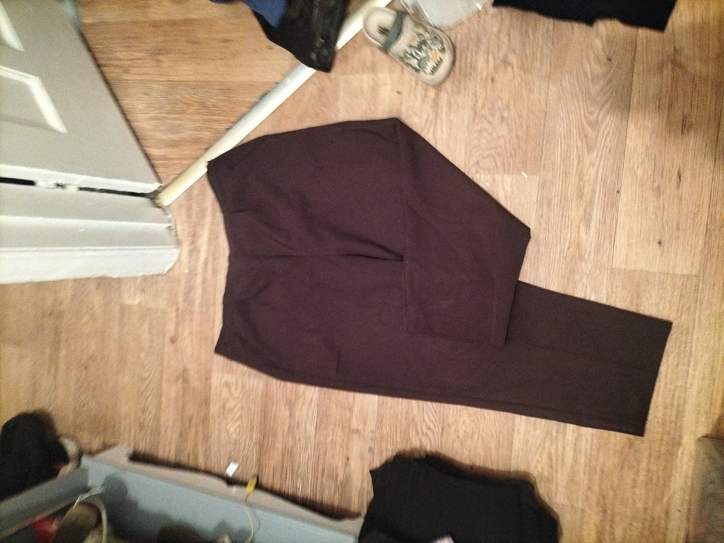 Ladies Bm Size 18 Brown Elasticated Smart Trousers