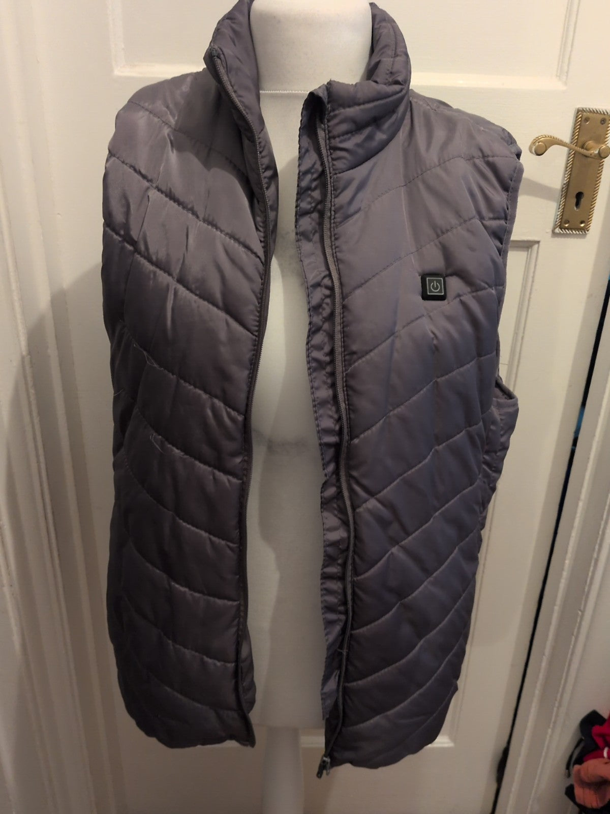 3XL Grey Sleeveless Puffer Jacket