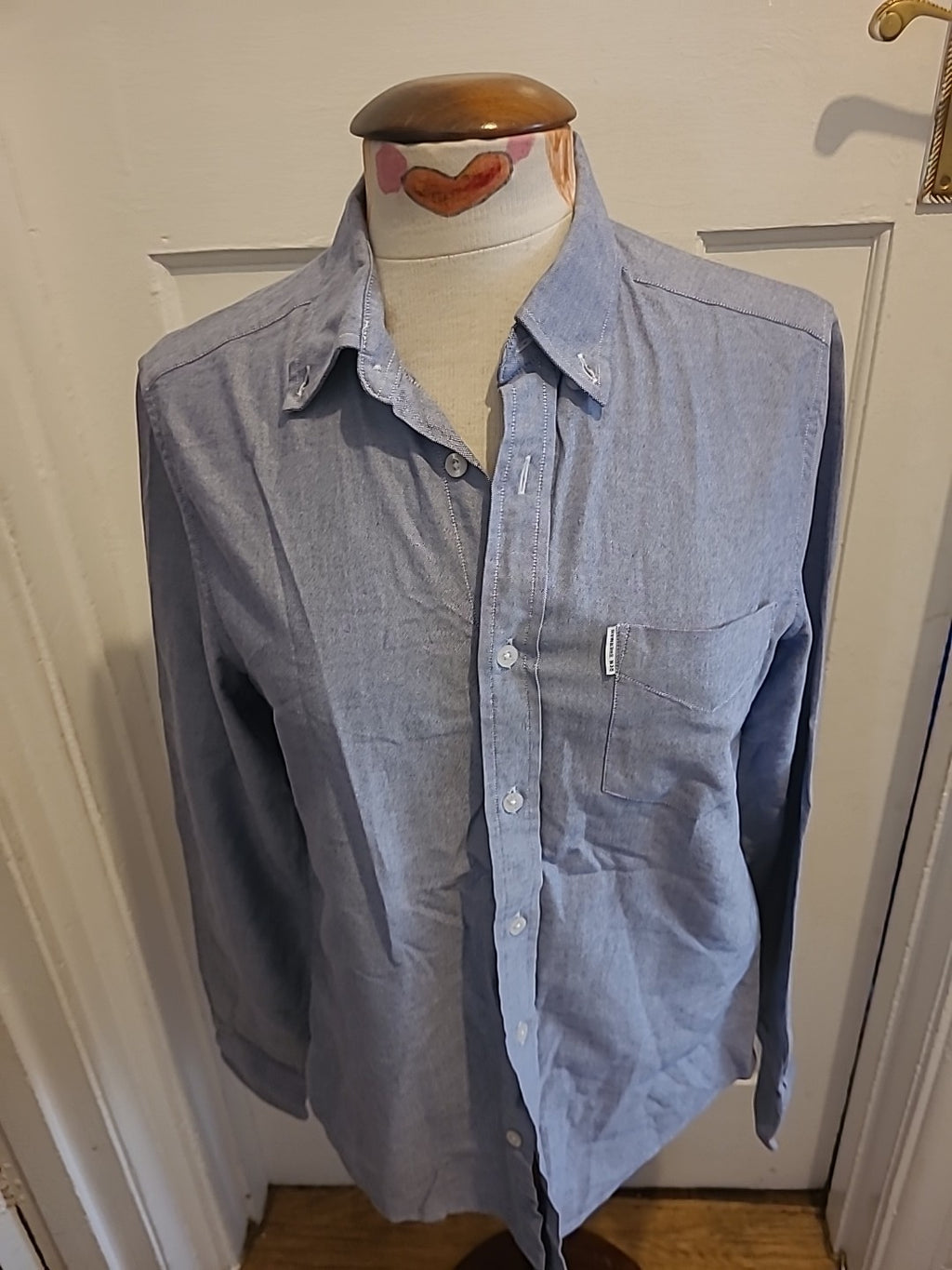 Mens Ben Sherman Size Small True Oxford Denim Colour Long Sleeved Shirt
