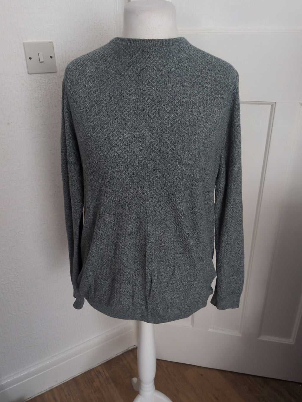 Cedar Wood State Medium Cotton Green Fleck Long Sleeve Jumper