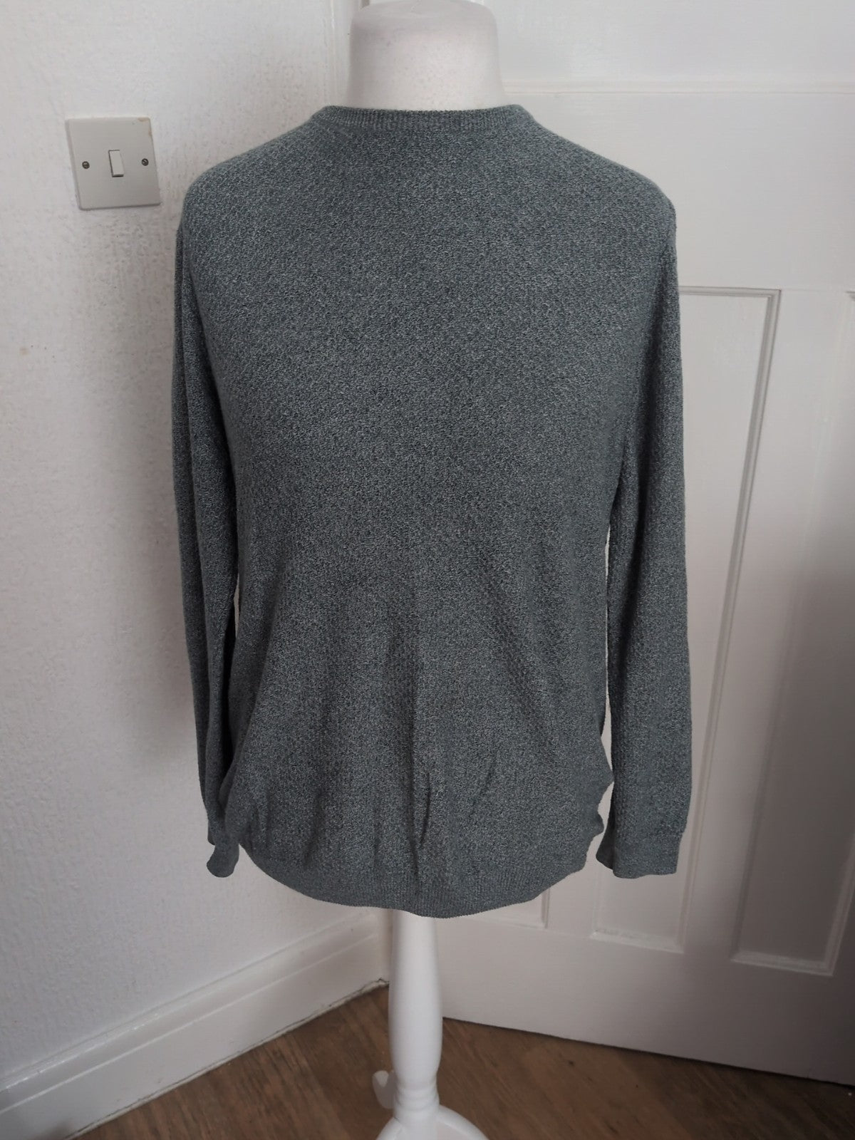 Cedar Wood State Medium Cotton Green Fleck Long Sleeve Jumper