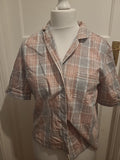 Ladies Day Dreams Size 12 Grey/Pink Check Pyjama Top