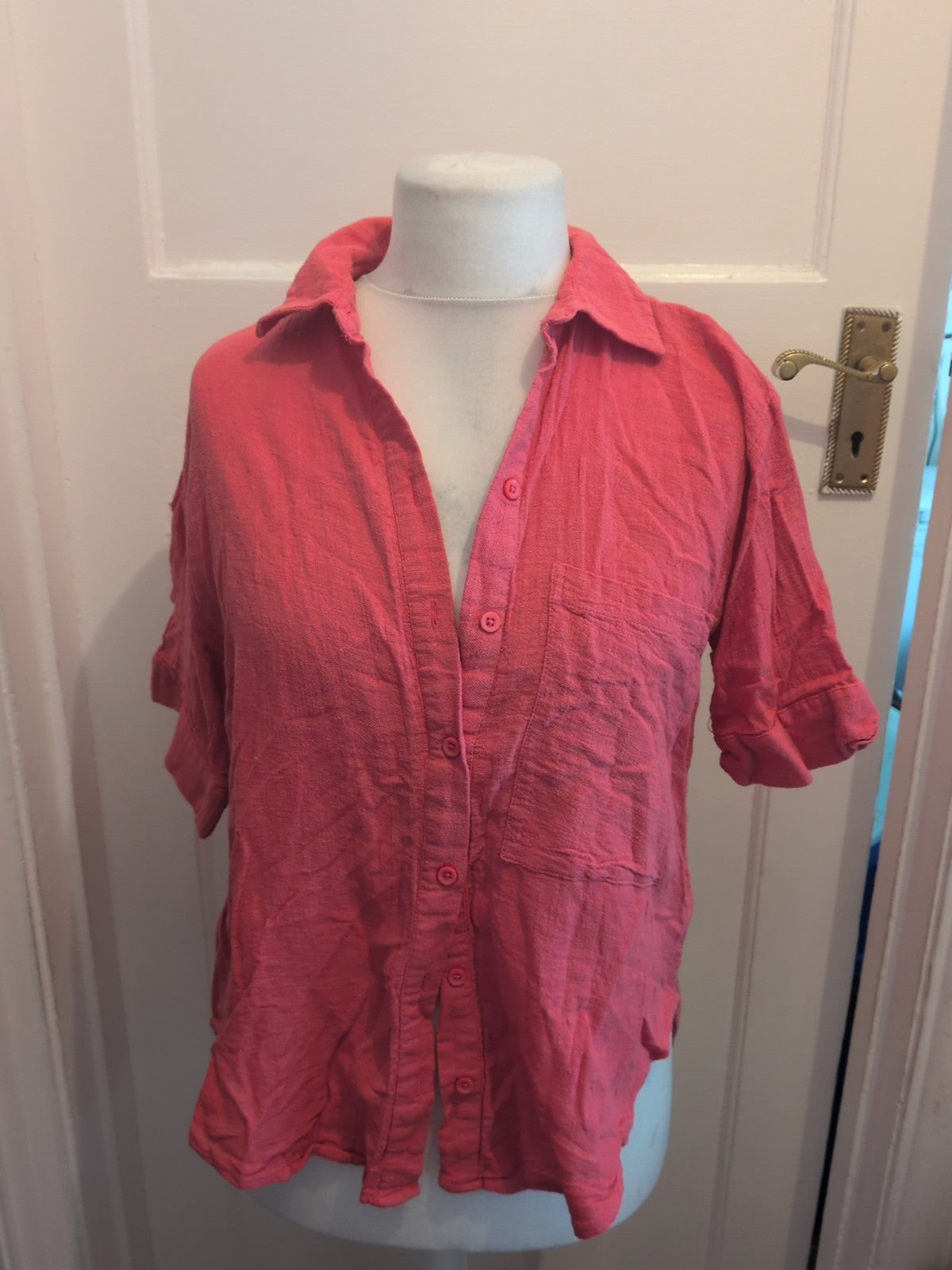 Primark Small Cerise Short Sleeve Blouse