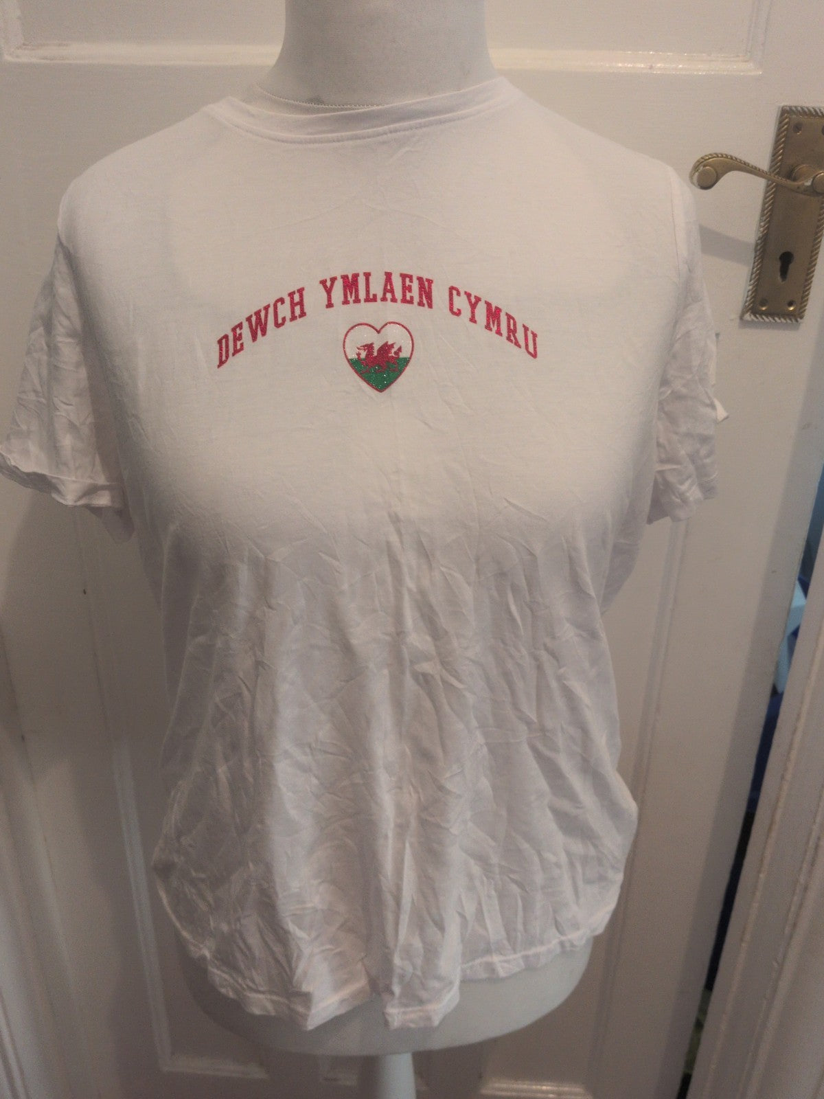 New Look 16 White Short Sleeve With Welsh Print T-shirt
