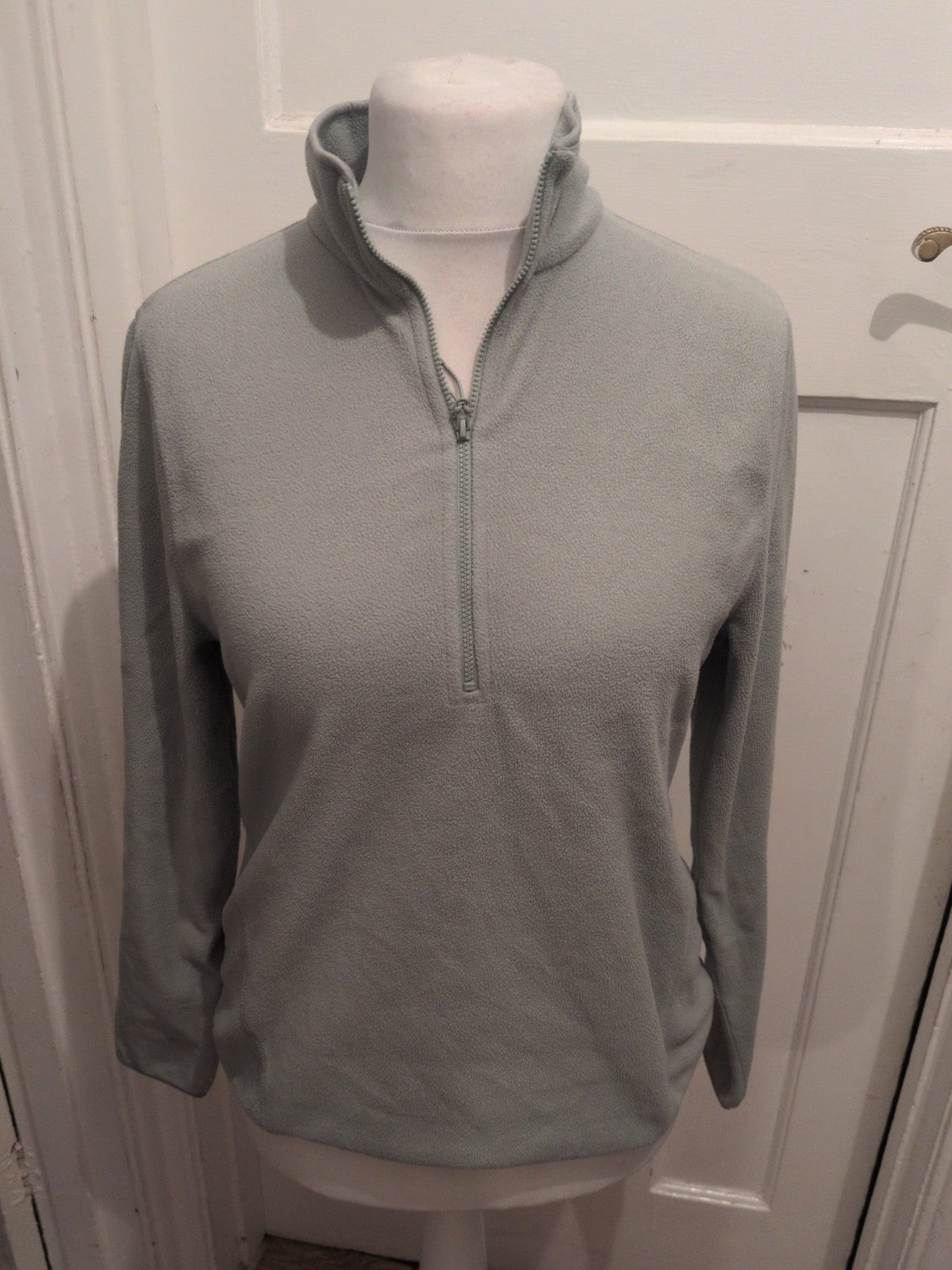 Ladies Primark Size Medium Greyish Pullover Jumper Semi Zip