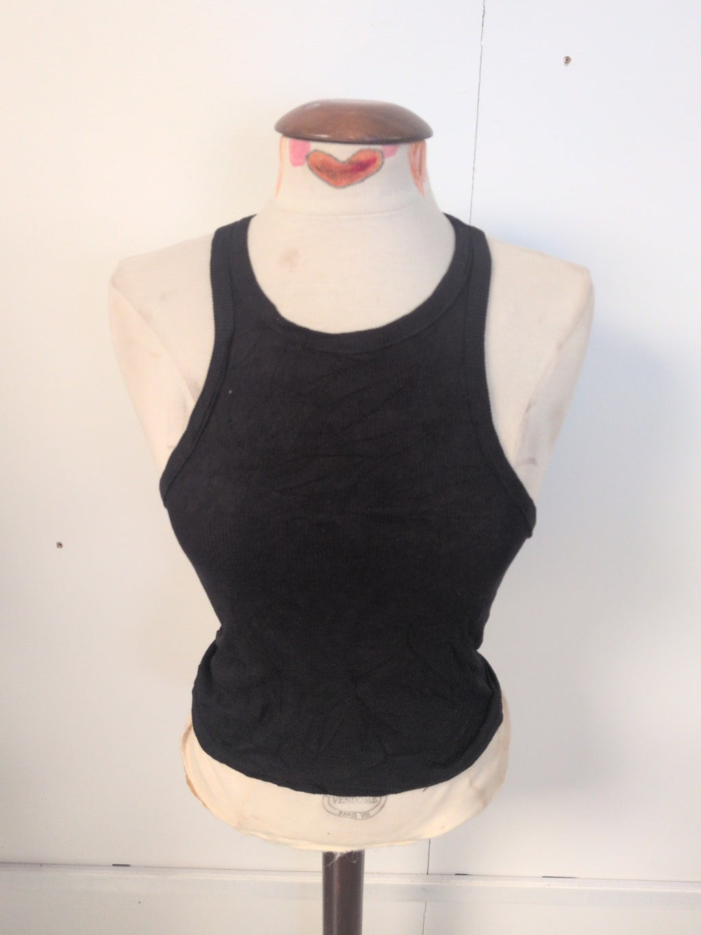 Ladies H&M Divided Size Small Black Racer Back Sleeveless T-shirt