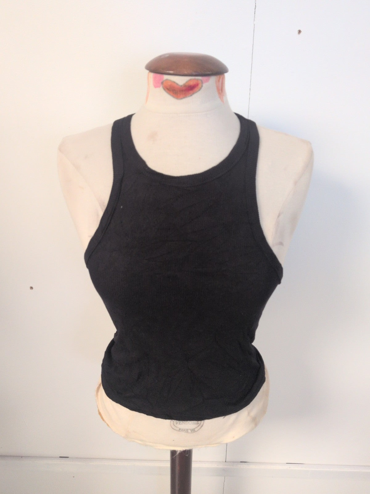 Ladies H&M Divided Size Small Black Racer Back Sleeveless T-shirt