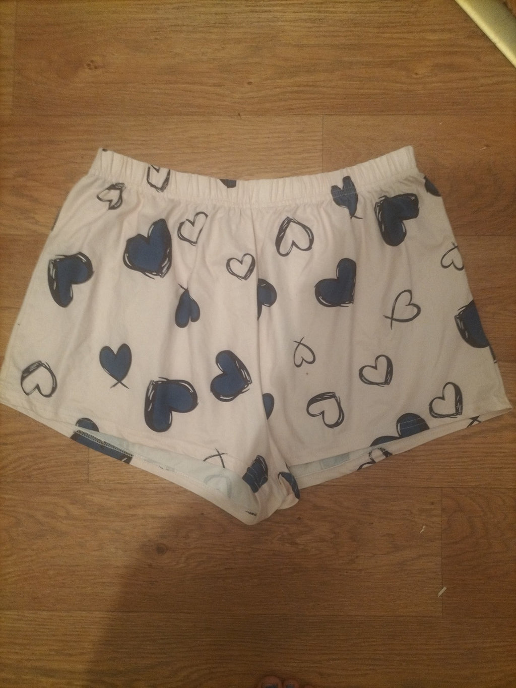 Ladies Size XL Love heart Pattern Elasticated Pyjama Sleep Shorts