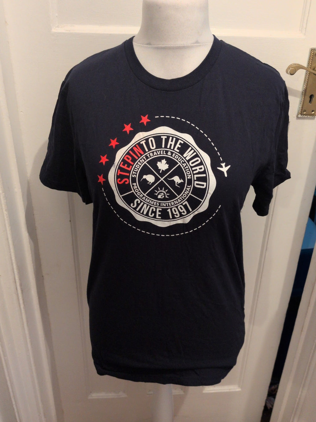 Medium Navy Printed Short Sleeve T-shirt