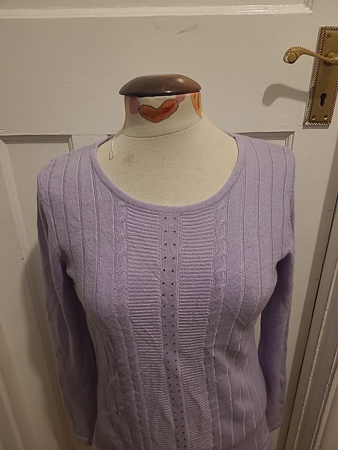 Ladies Anna Rose Size Medium Lilac Long Sleeved Pullover Jumper
