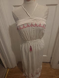 Ladies Kaleidoscope Size 16 White/Pink Sleeveless Strapless Dress