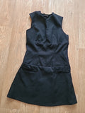 Ladies Prettylittlething Size 4 Black V Neck Knee Length Dress