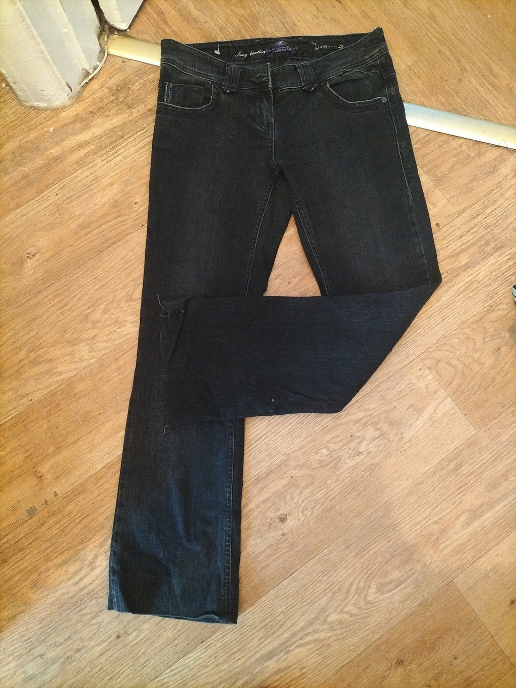 River Island 10 Black Sexy Bootleg Jeans