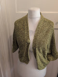 Betty Jackson Black Size 14 Green Knit Cardigan Short Sleeve