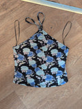 Miss Selfridge 10 Black Floral Sleeveless Top