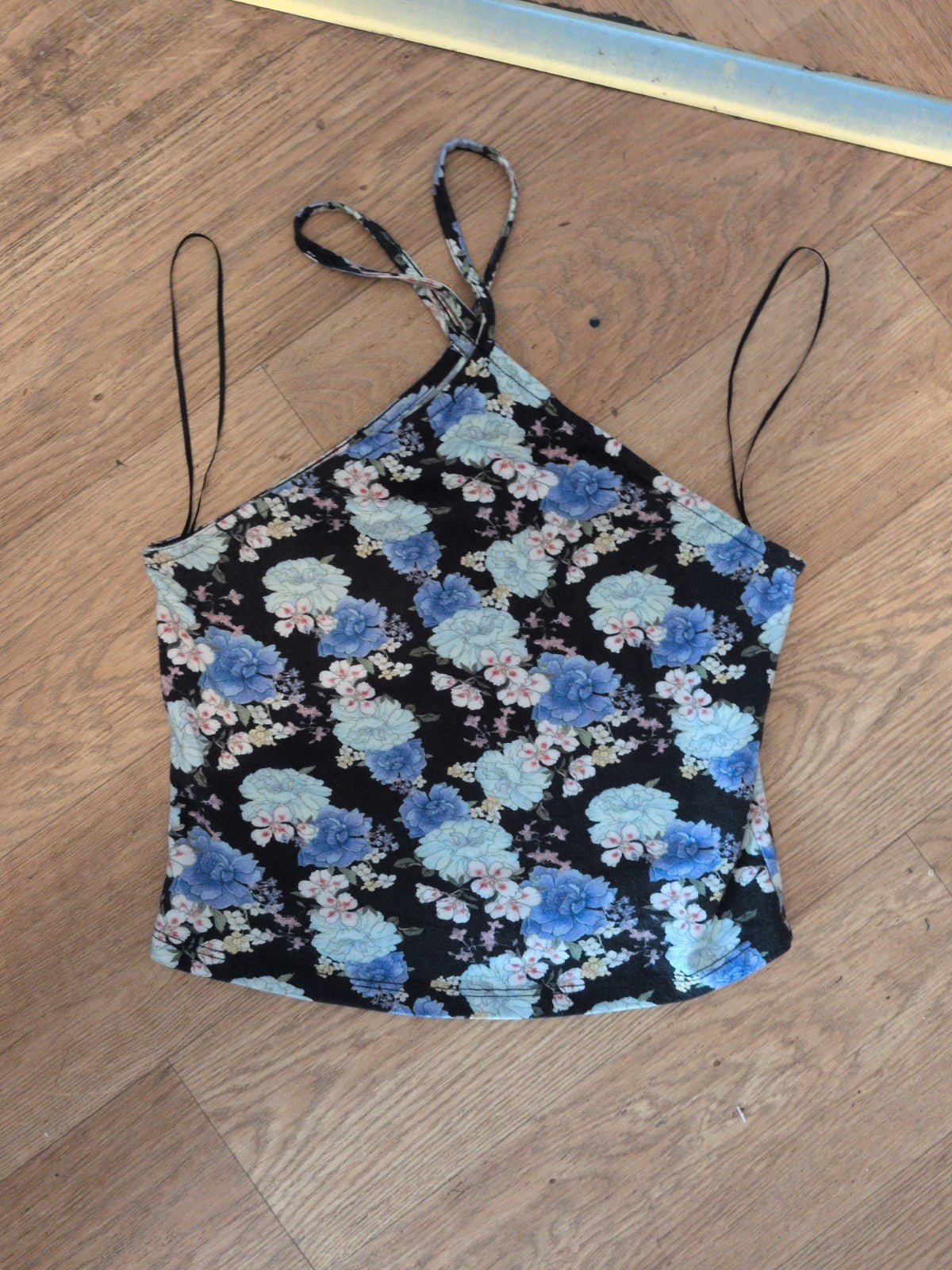 Miss Selfridge 10 Black Floral Sleeveless Top
