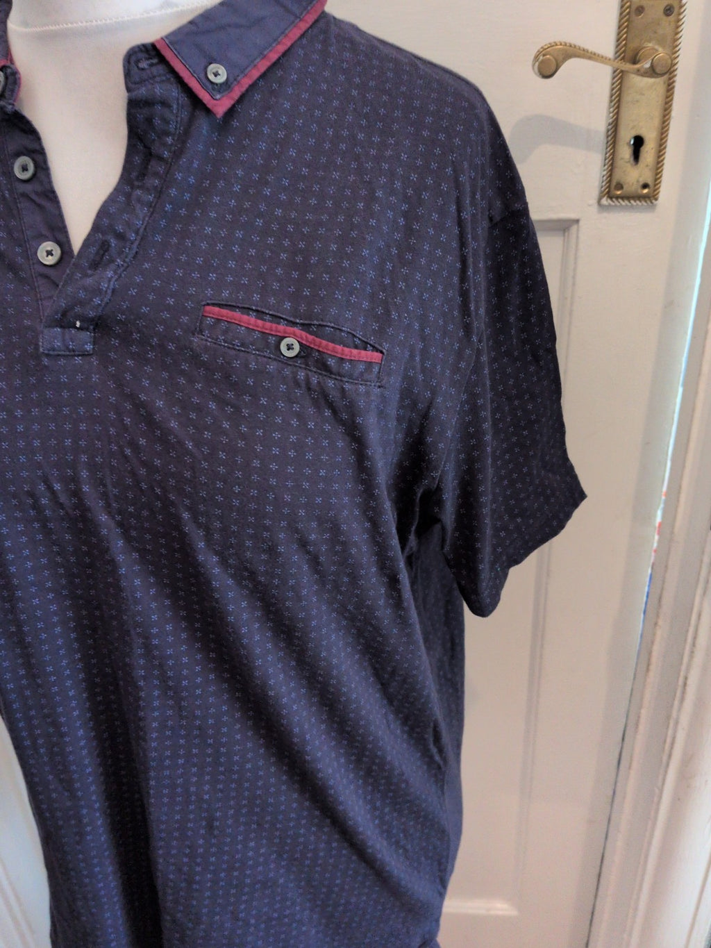 Tailor Cutter Large Slim Fit Navy And Blue Short Sleeve Polo
