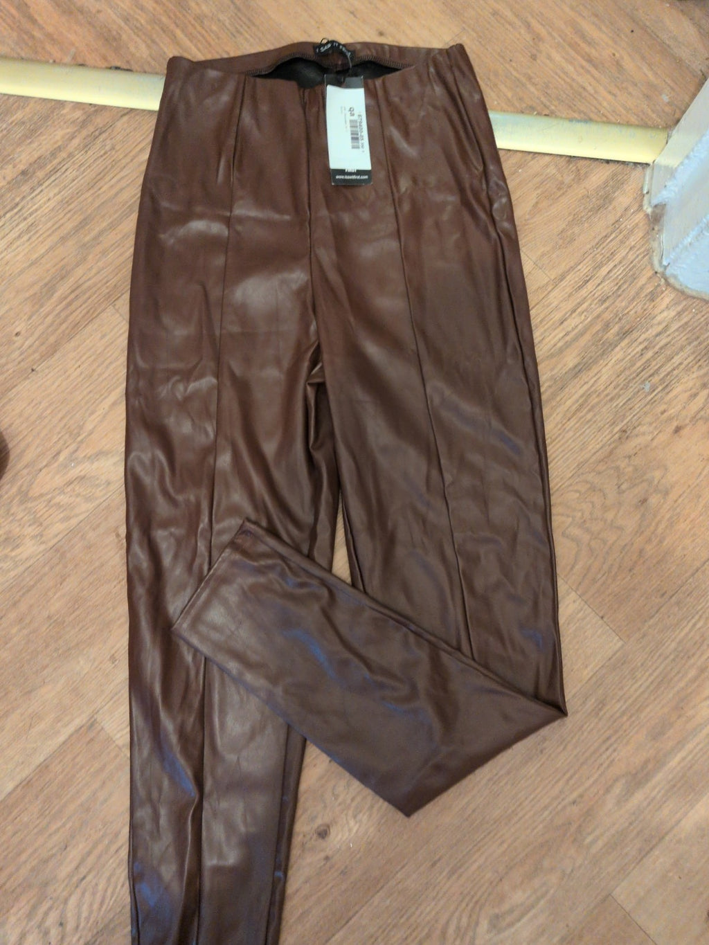 Brand New I Saw It First 10 Brown Pleather Trousers