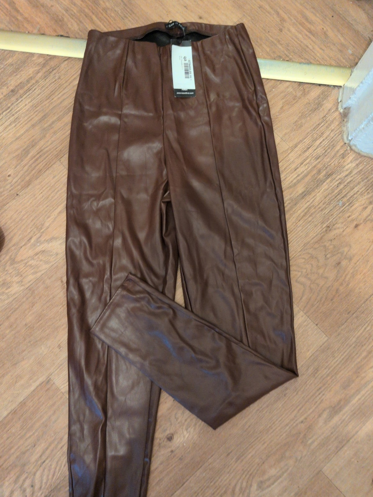 Brand New I Saw It First 10 Brown Pleather Trousers