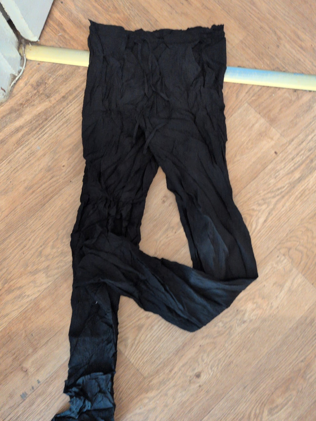 Zara Medium Black Elasticated Straight Trousers