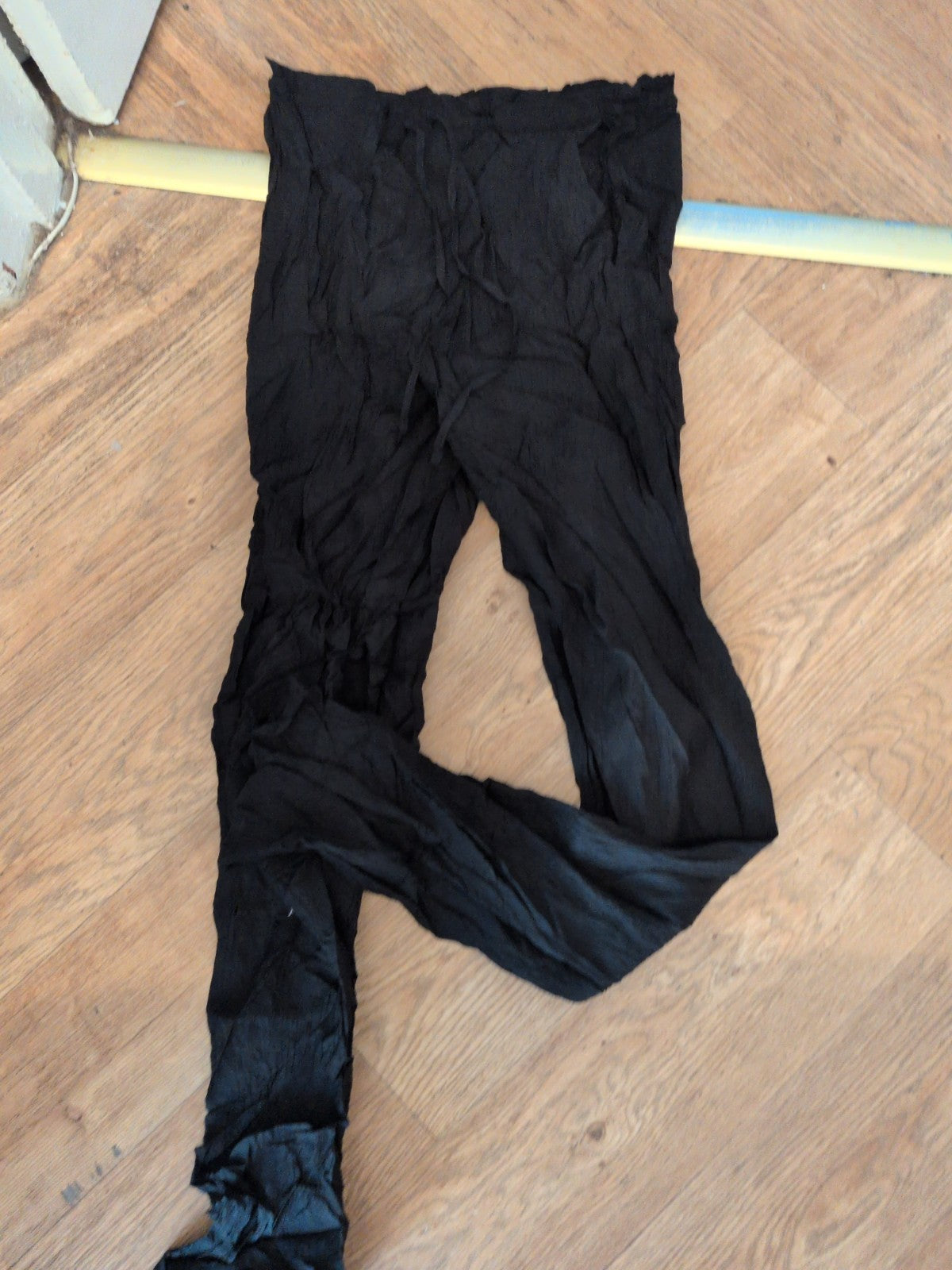 Zara Medium Black Elasticated Straight Trousers