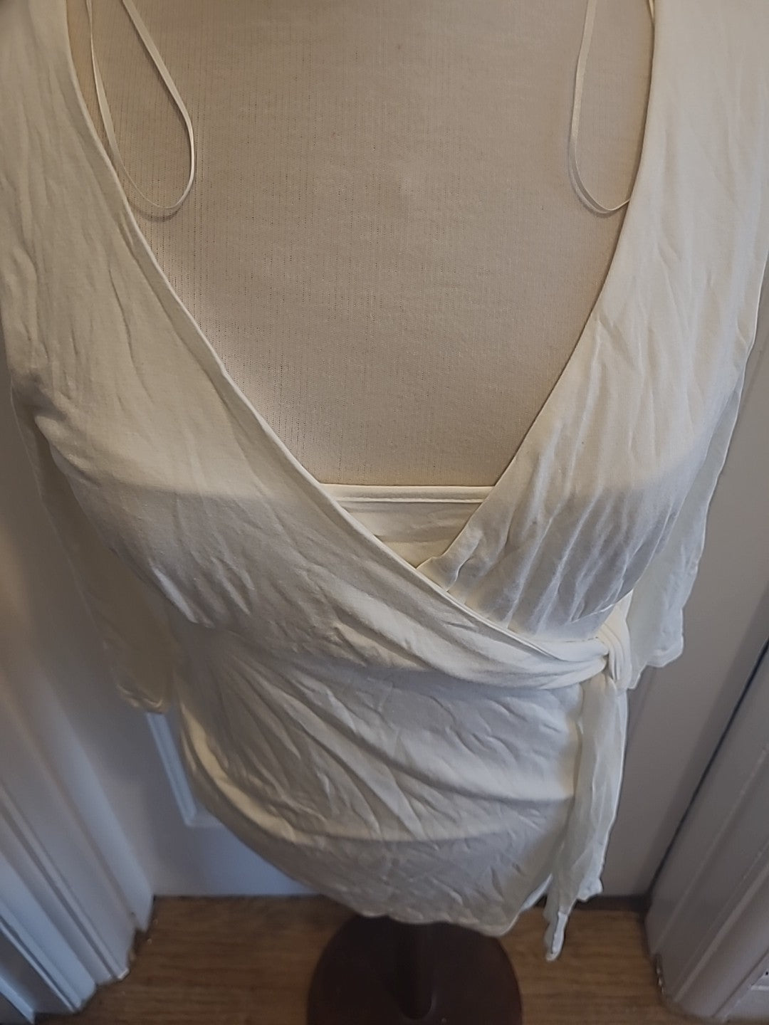 Ladies Mothercare Size 12 Cream Short Sleeved Longline Maternity Top