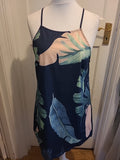 Ladies Blooming Jelly Size Large Navy Floral Sleeveless Dress