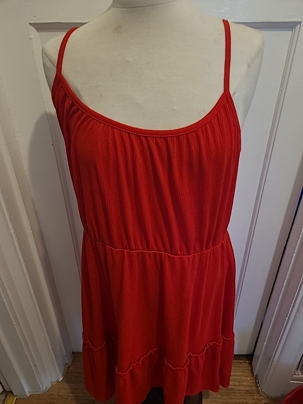 Ladies Nutmeg Size 14 Red Sleeveless Flare Dress
