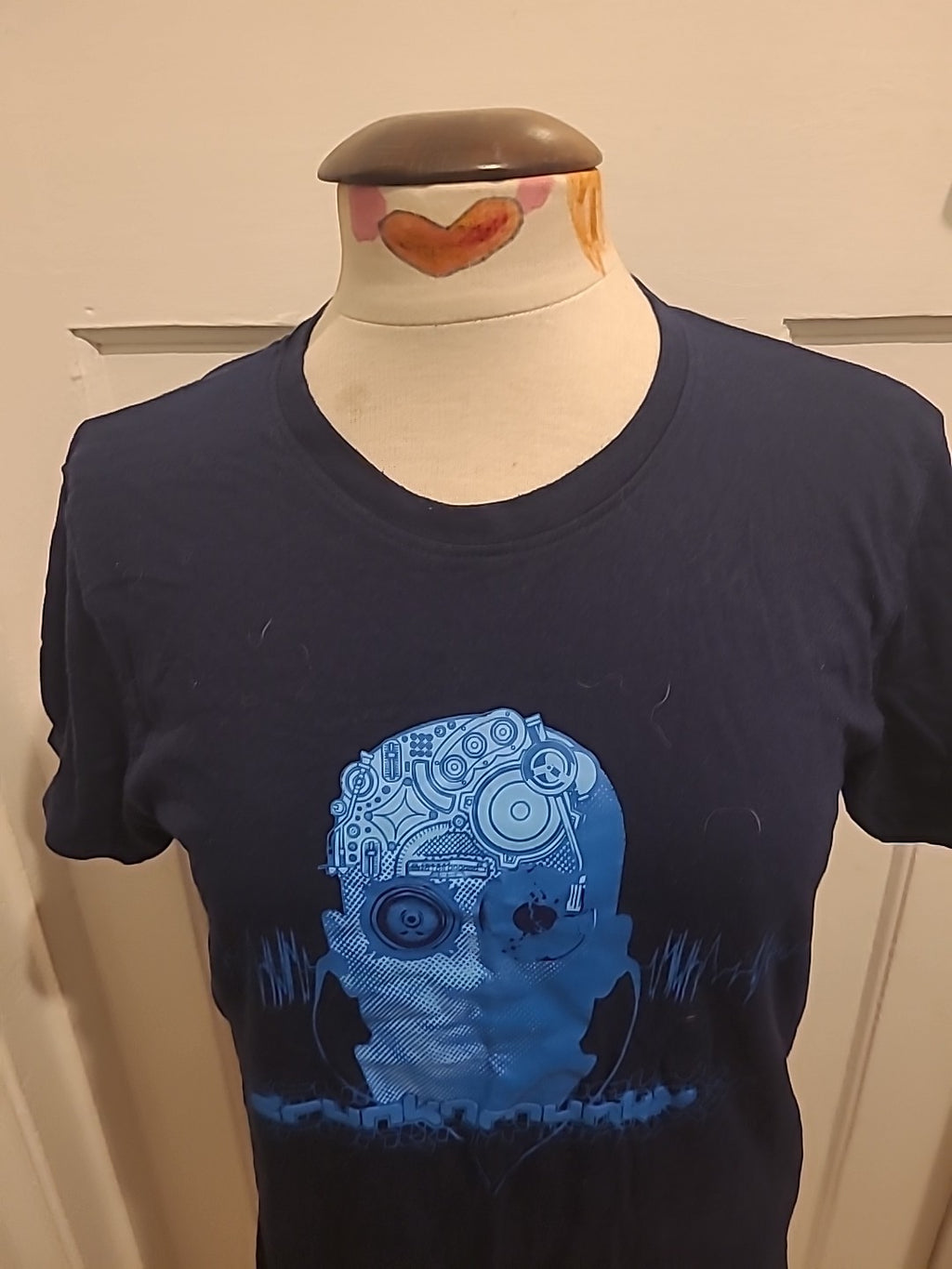 Mens Crunkn Monkey Size Medium Navy Blue Print Short Sleeved Tshirt
